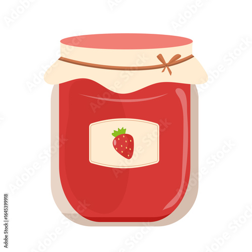 Strawberry Jam Vector Illustration – Sweet Fruit Preserve