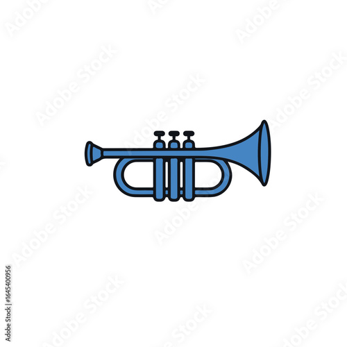 A close-up of a single, isolated trumpet.