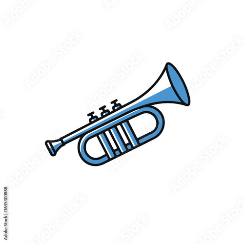 A stunning blue trumpet, elegantly crafted.