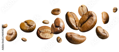 Wallpaper Mural Beautifully retouched coffee beans fly in space forming an unusual figure similar to a loop. Isolated on white Torontodigital.ca