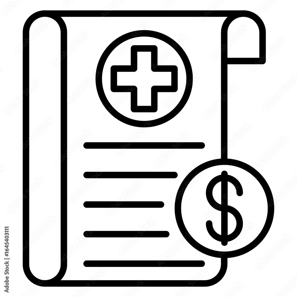 Fototapeta premium Hospital Bill Icon