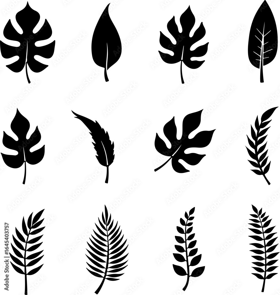 Botanical Leaf Silhouette Vector Set