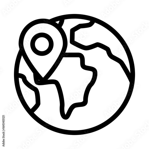 Destinations icon, Black And White Outline Icon Vector.