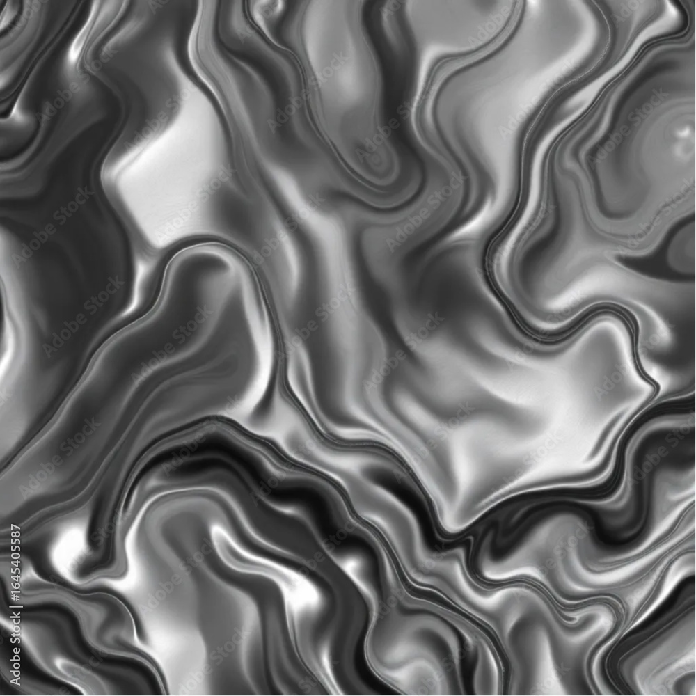 Obraz premium Topography-inspired black and white metallic gradient texture