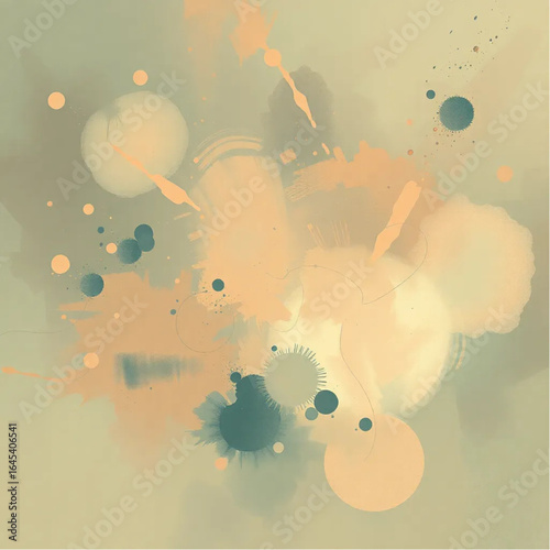 Surreal ethereal misty splatter brush strokes illustration