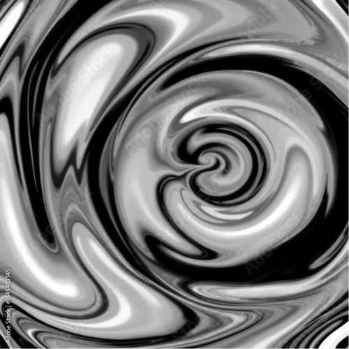 Surreal black and white abstract swirl pattern