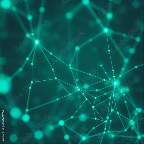 Subtle cyan node network composition