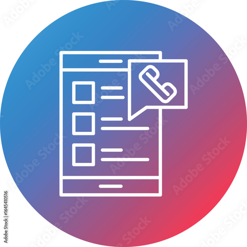 Contact Line Gradient Circle Background Icon