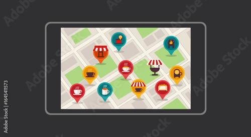 Location Based Business Markers on a Digital Map Display