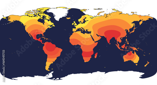 Global Heat Distribution Patterns Visualized Across Continents and Oceans