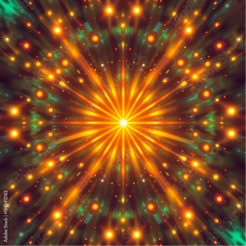 Pixel-inspired cosmic light retro abstract pattern effect