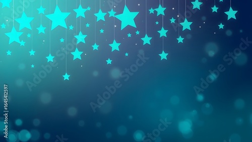 Azure Dreamscape Celestial Starfall on Gradient Night Sky