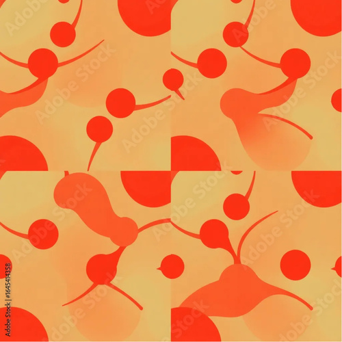 Modern warm reds retro abstract pattern pattern