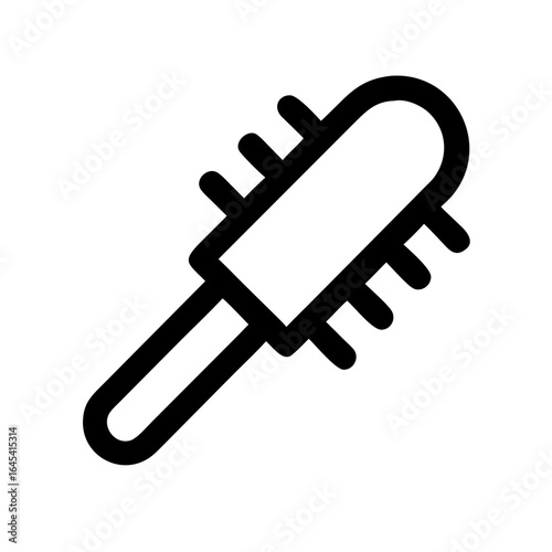 Hair Brush Icon – Haircare and Styling Tool Outline Vector Illustration