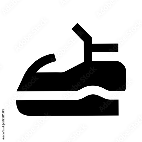 Jet Ski Water Sport Personal Watercraft Adventure Ocean Outline Vector Icon Design