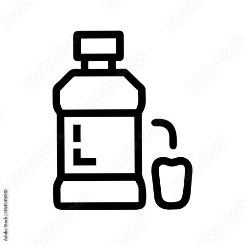 Mouthwash Icon – Oral Care and Hygiene Illustration for Dental Health, Fresh Breath, and Personal Care