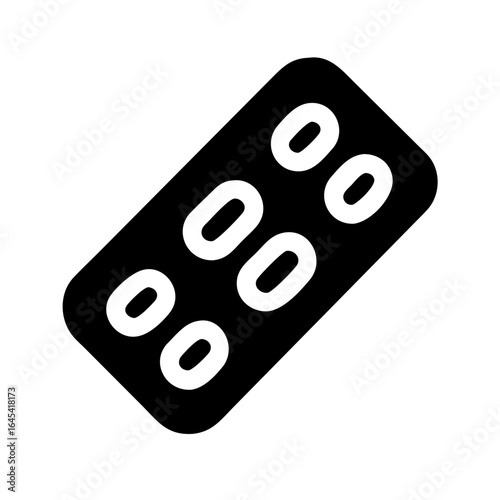 Pill Blister Pack with Capsules Icon – Medicine and Healthcare Illustration for Pharmaceuticals, Prescription, and Medical Care