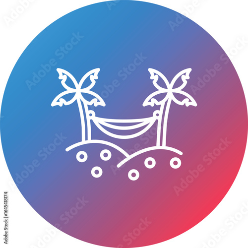 Hammock Line Gradient Circle Background Icon