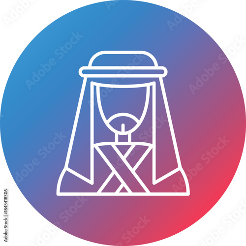 Male Bedouin Line Gradient Circle Background Icon