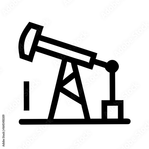 Pumpjack Extracting Crude Oil Icon – Industrial Energy Production and Petroleum Extraction Illustration for Oilfield, Fuel, and Mining Concepts