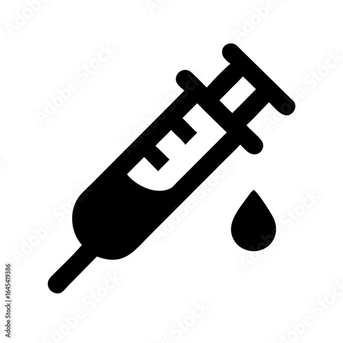 Syringe with Droplet Icon – Minimal Medical Injection Symbol