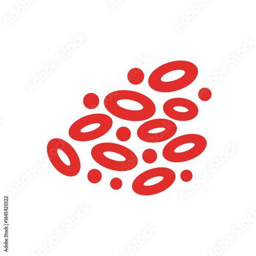 Red Blood Cell Representation: A striking graphic representation of individual red blood cells.