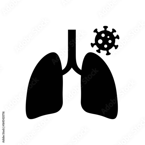 Lungs and Virus: An illustrative image of human lungs, affected by a viral agent, highlighting the impact of the illness on the respiratory system.