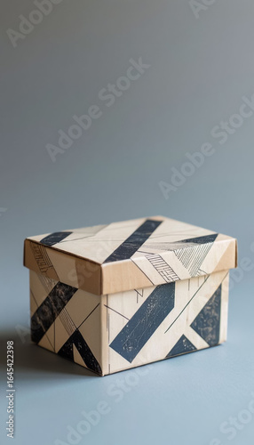 Wallpaper Mural Present Box Featuring Modern Design on Azure Backdrop Torontodigital.ca