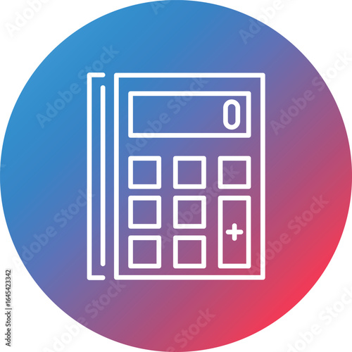 Calculator Line Gradient Circle Background Icon