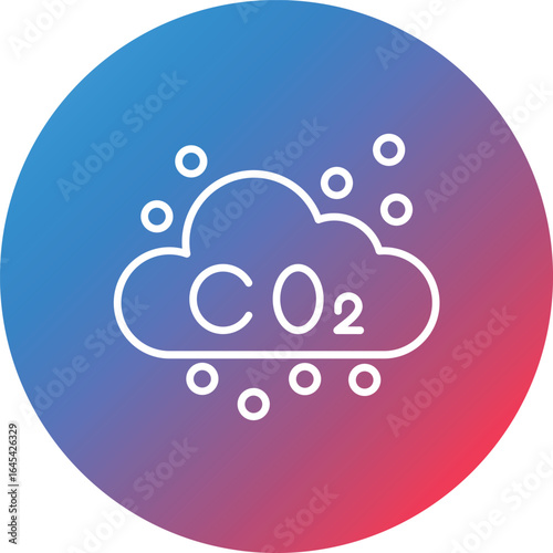 Co2 Line Gradient Circle Background Icon
