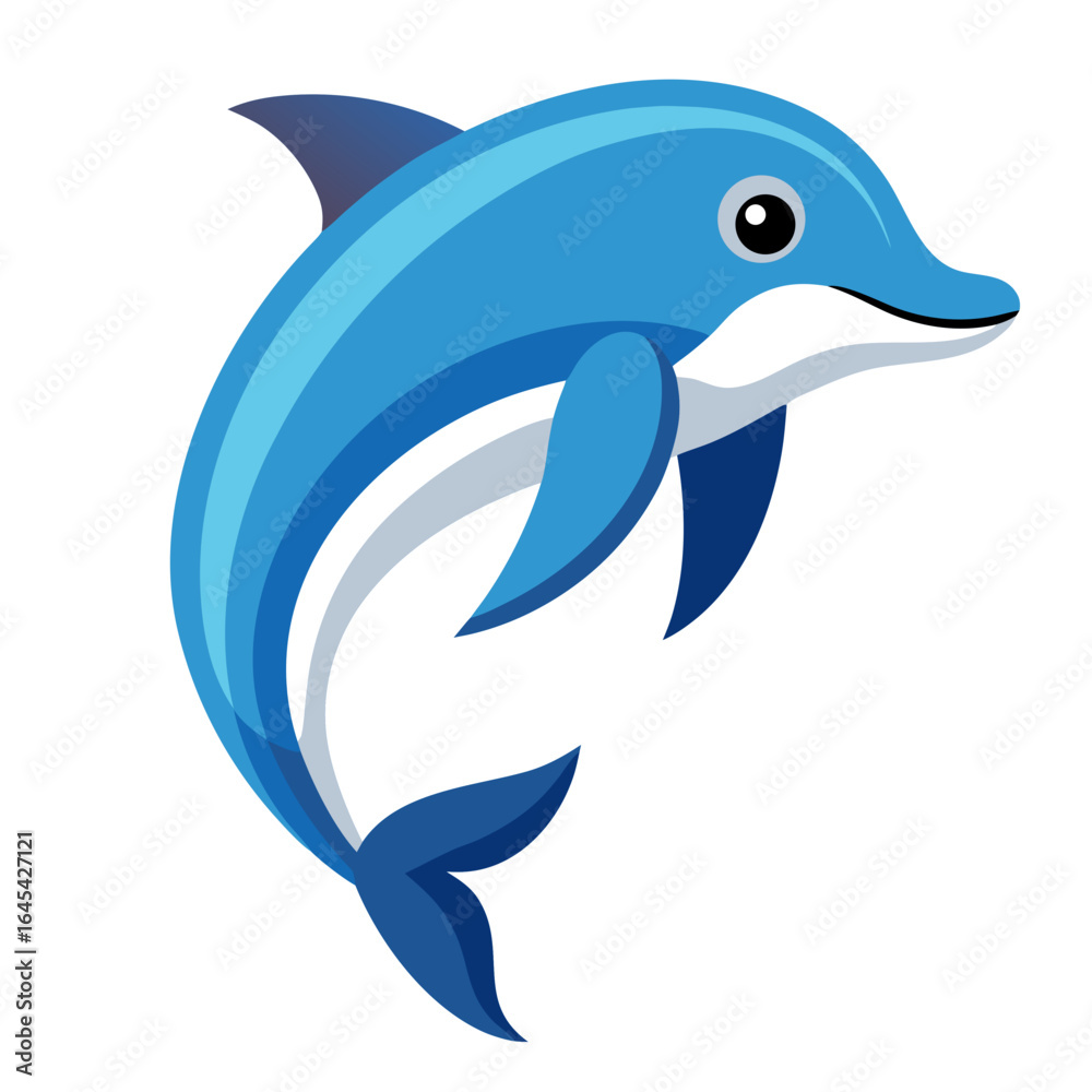 Fototapeta premium dolphin vector isolated on white background