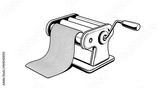Pasta maker continuous line drawing vector illustration