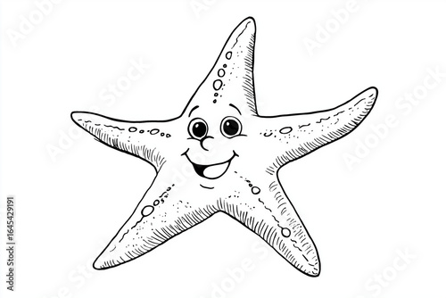 starfish on black backgroundchildren's drawing of animals to color