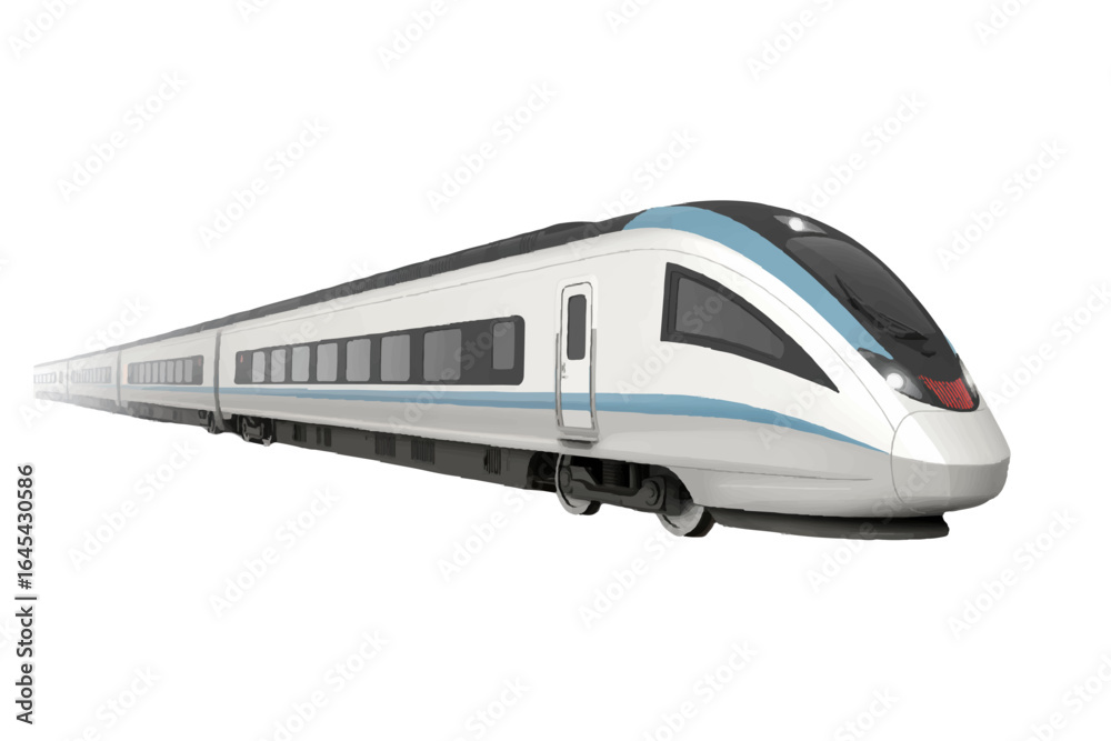 Fototapeta premium Modern high-speed bullet train with aerodynamic design for future public transportation.