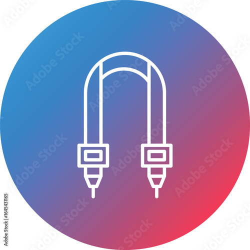 Camera Strap Line Gradient Circle Background Icon
