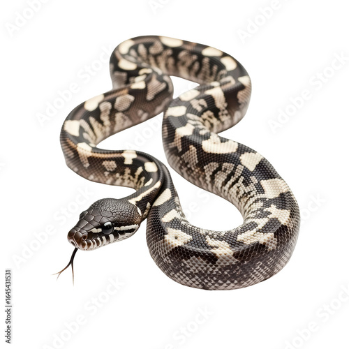 Wallpaper Mural Black and white python snake isolated on black background reptile wildlife animal scales, isolated on a transparent background Torontodigital.ca