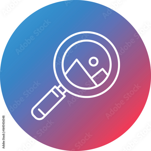 Search Image Line Gradient Circle Background Icon