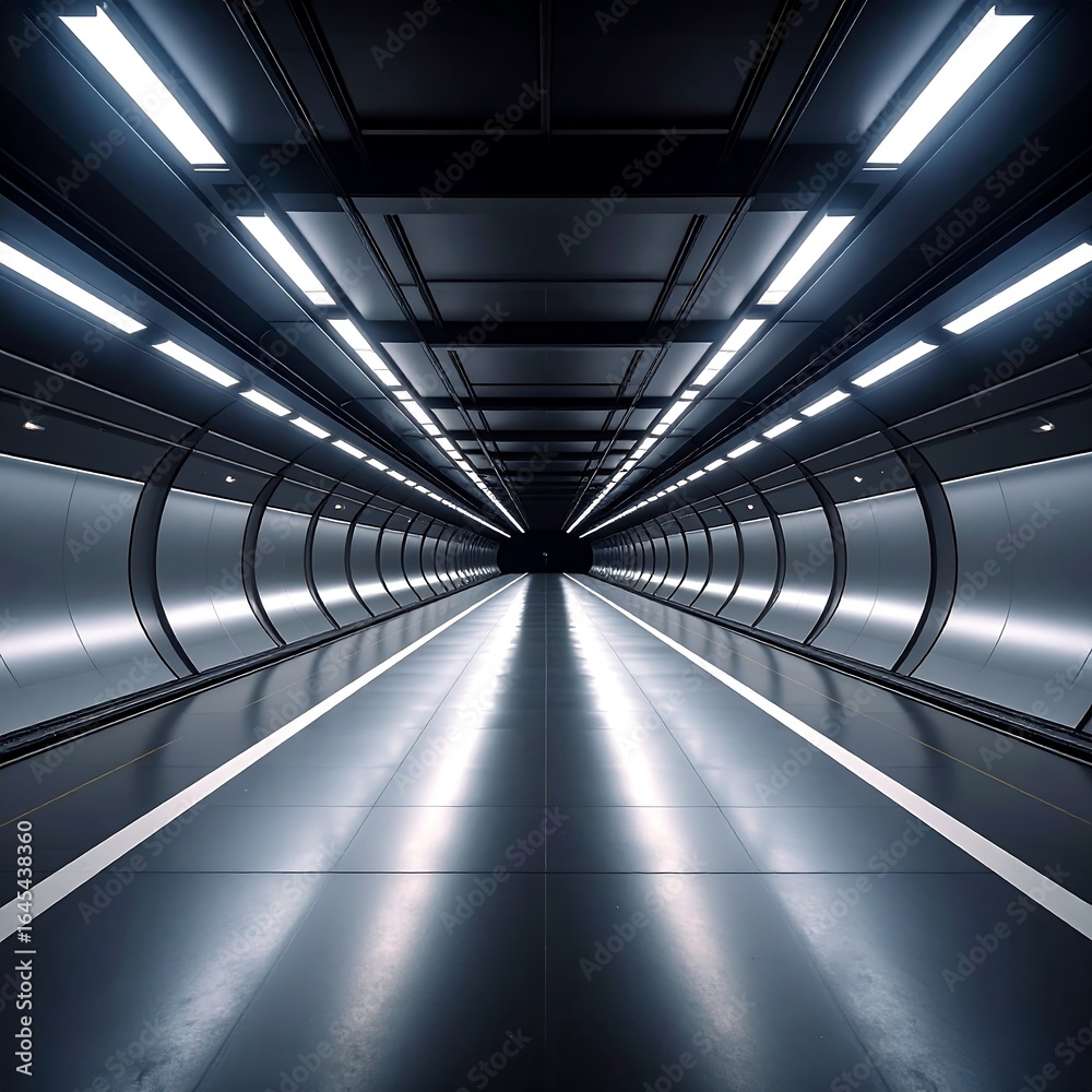 Obraz premium Futuristic tunnel corridor
