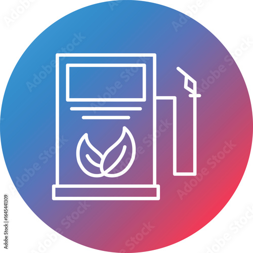 Biofuel Station Line Gradient Circle Background Icon