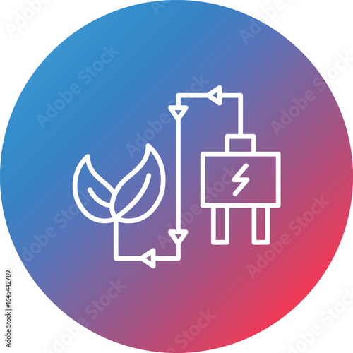 Energy Saving Line Gradient Circle Background Icon
