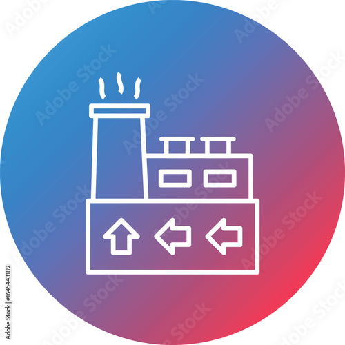 Geothermal Energy Line Gradient Circle Background Icon