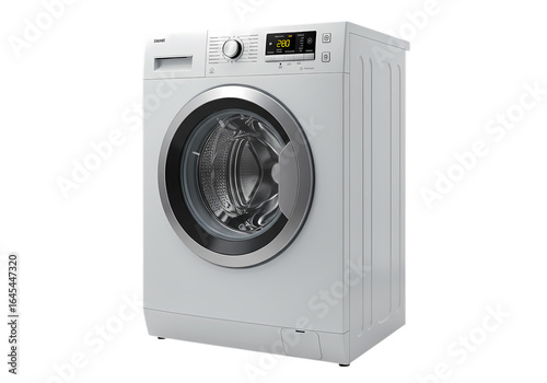 Modern White Washer and Dryer Combo: Clean, Efficient Laundry Appliance isolated on transparent background