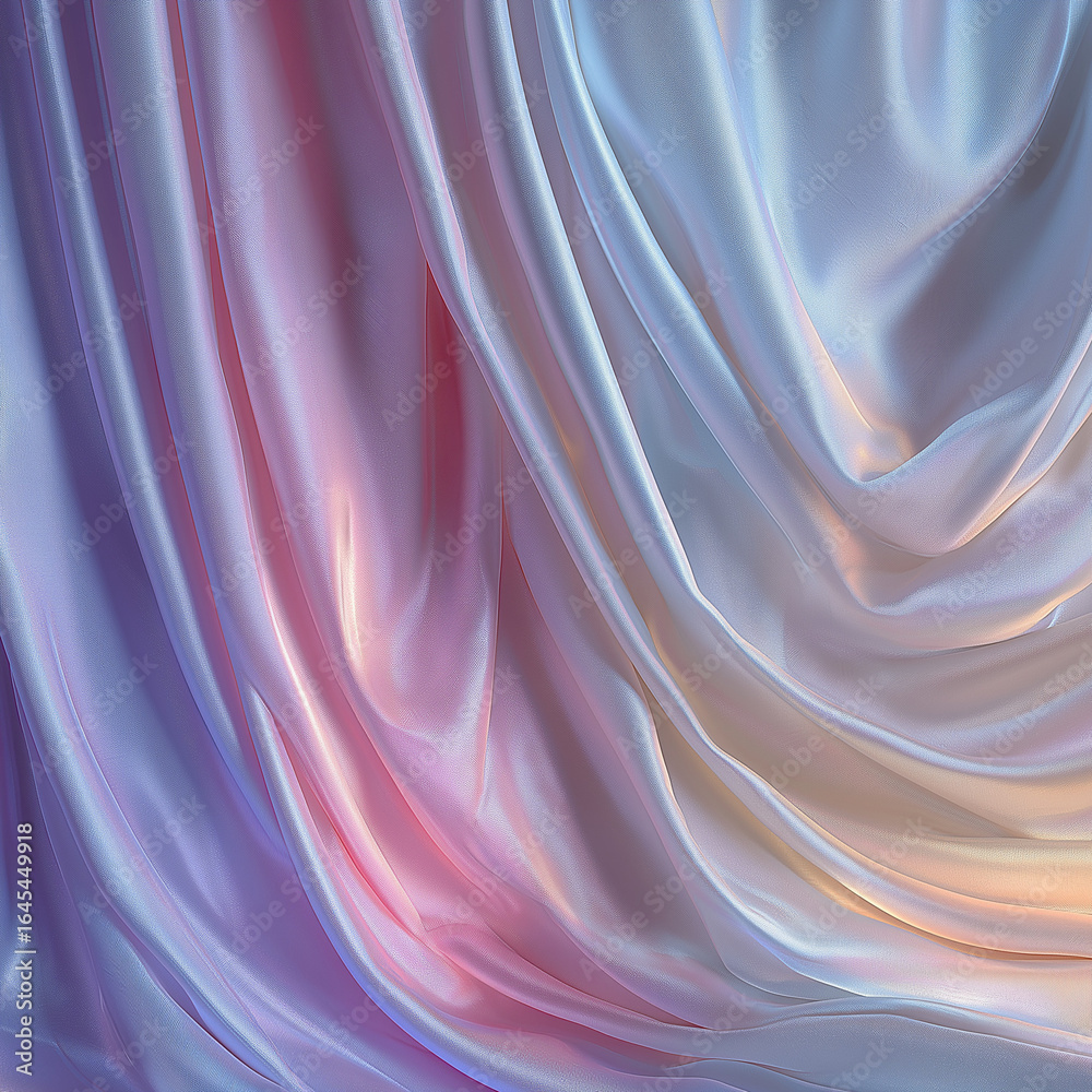 Obraz premium Pastel Satin Drapes with Gentle Light Reflections