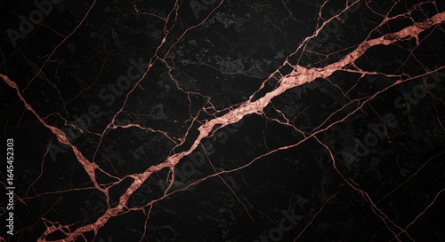 Black Marble with Rose Gold Veins
