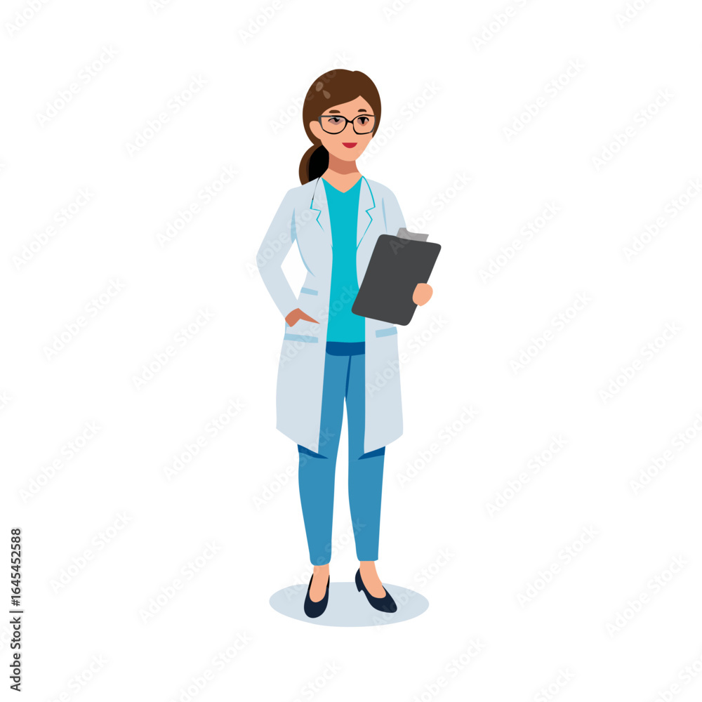 Full Body Portrait Of A Confident Female Scientist Full Body Portrait Of A Confident Female Scientist