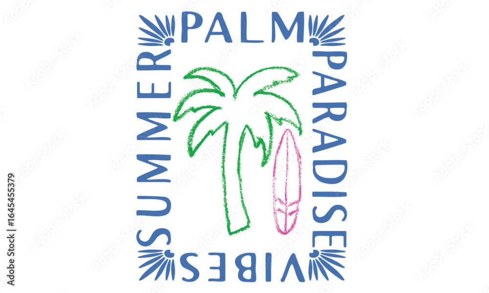 Αυτοκόλλητο Summer good vibes vector graphic design for apparel, stickers, posters, background and others