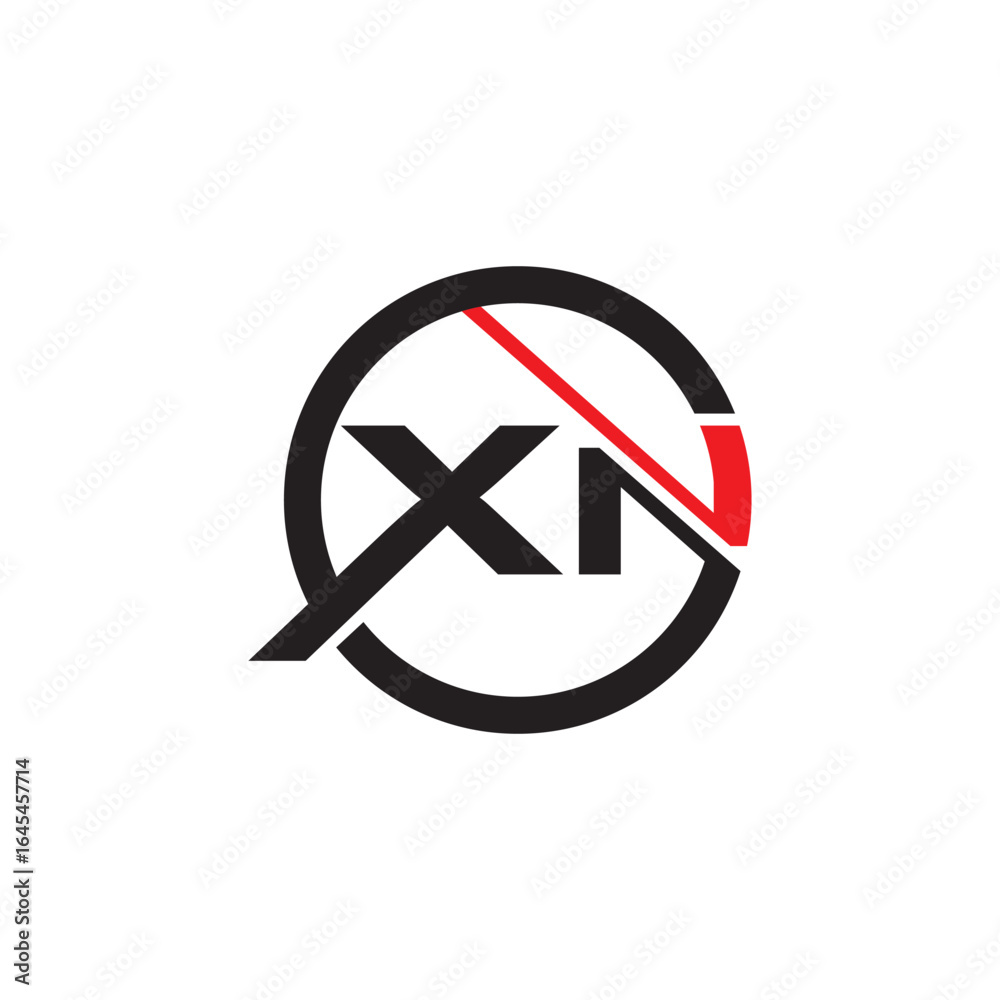 Fototapeta premium Xn logo design, XN letter luxury logo design, NX monogram initials letter logo, Initial letter x and n 