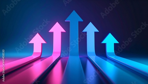 Growth and development represented by an upward arrow