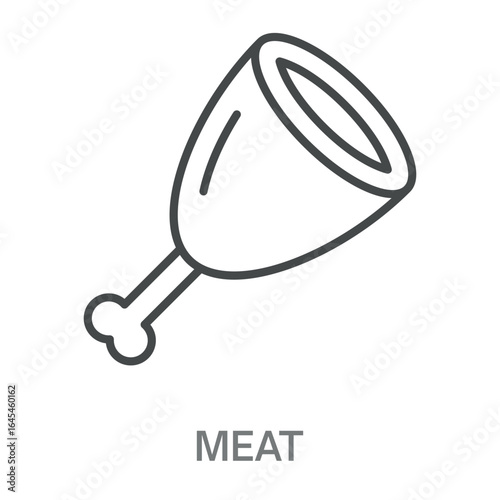 Meat Simple Style Design Outline Symbol Illustration