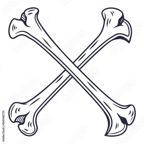 Crossbones symbol isolated on white background, representing danger and toxicity